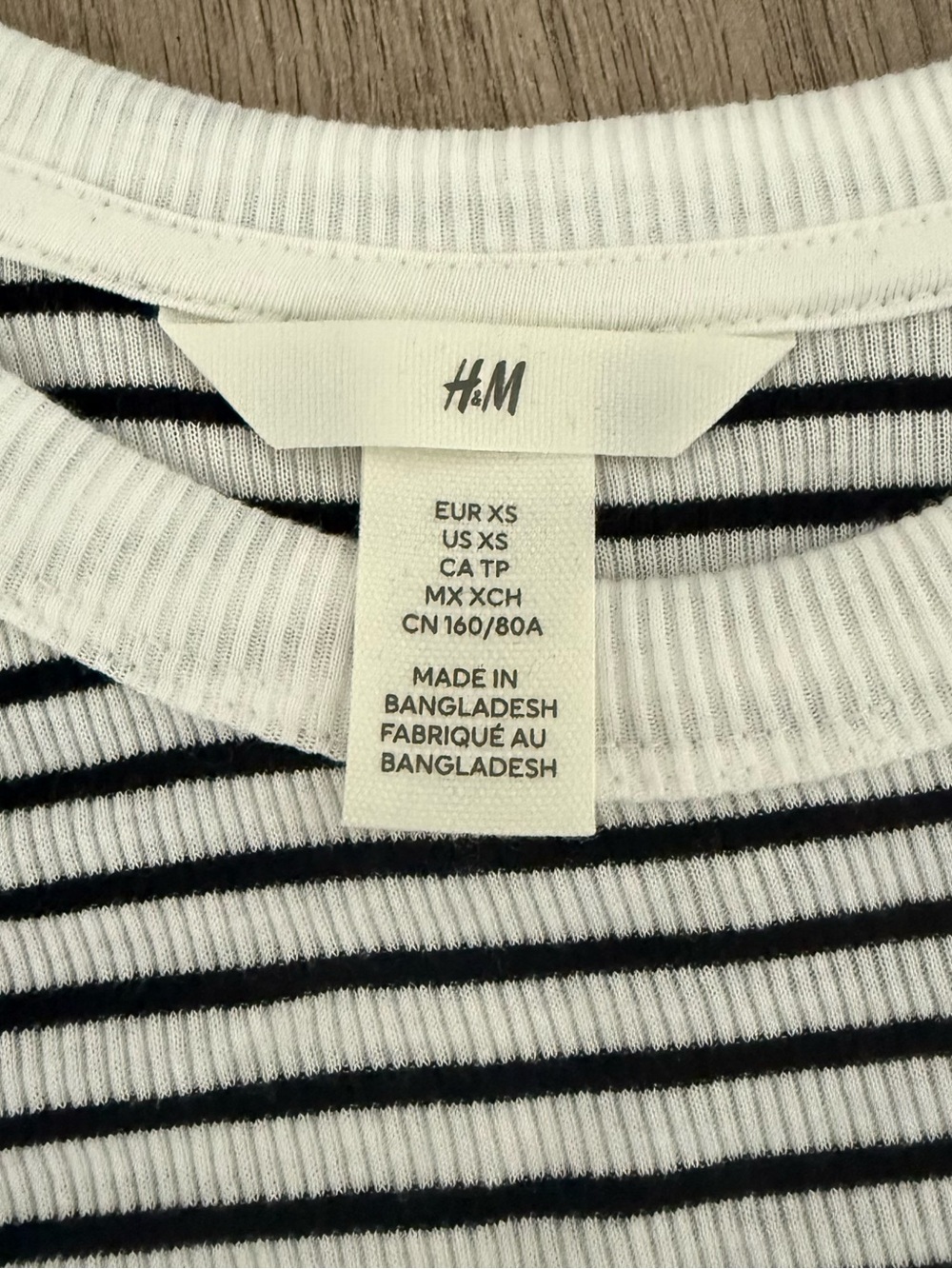 H&M Ribbed Striped Top XS - Picture 3 of 4